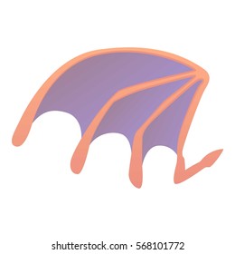 Cartoon illustration of bat wing vector icon for web