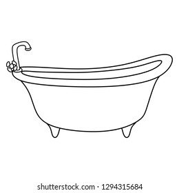 Cartoon Illustration Bathtub On White Background Stock Vector (royalty 