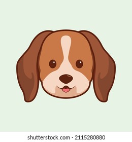 Cartoon illustration of beagle cute face. Vector illustration of beagle dog