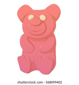 Cartoon illustration of bear candy vector icon for web