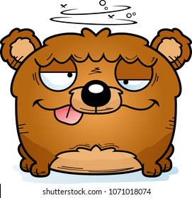 A cartoon illustration of a bear cub with a goofy expression.