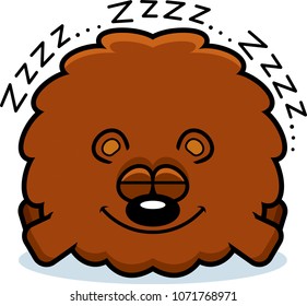 A cartoon illustration of a bear sleeping.
