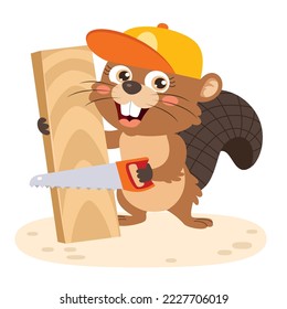 Cartoon-Illustration eines Bibers