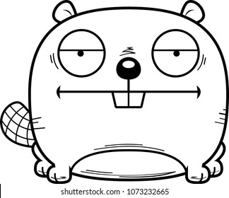 A cartoon illustration of a beaver looking calm.