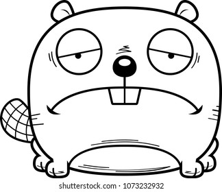 A cartoon illustration of a beaver looking depressed.