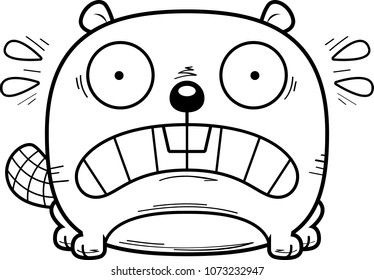 A cartoon illustration of a beaver looking terrified.