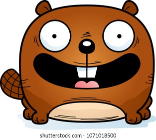 A cartoon illustration of a beaver smiling.