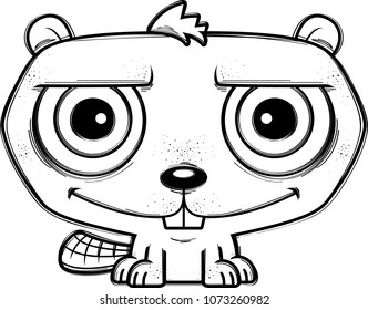 A cartoon illustration of a beaver smiling.