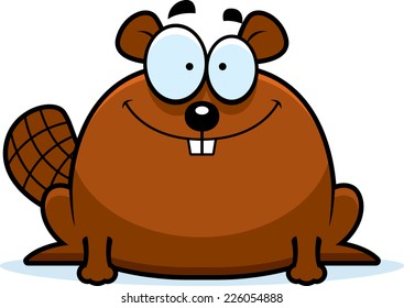 A cartoon illustration of a beaver smiling.
