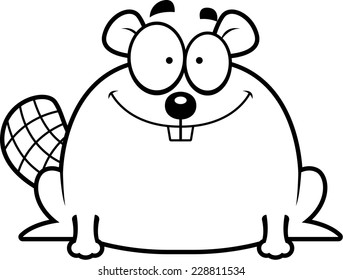 A cartoon illustration of a beaver smiling.