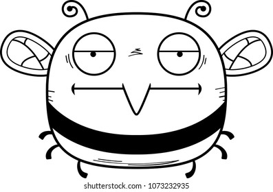A cartoon illustration of a bee looking bored.