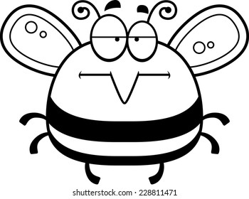 Cartoon Illustration Bee Looking Bored Stock Vector (Royalty Free ...