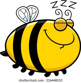 A cartoon illustration of a bee sleeping.