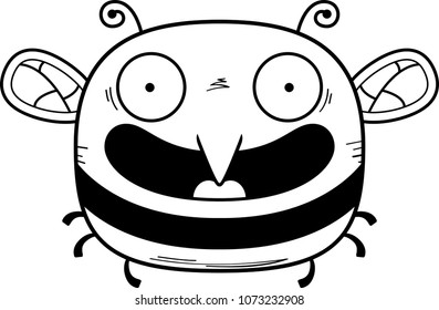A cartoon illustration of a bee smiling.