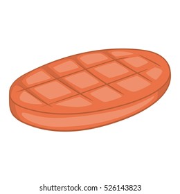 Cartoon illustration of beefsteak vector icon for web