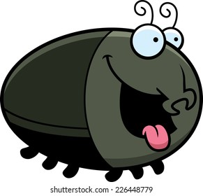 A cartoon illustration of a beetle looking hungry.