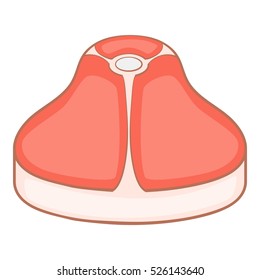 Cartoon illustration of big piece of meat vector icon for web