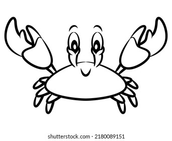 Cartoon illustration of Big Red Crab showing its claws, best for sticker, logo, and coloring book with summer themes