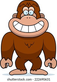 A cartoon illustration of a bigfoot grinning.