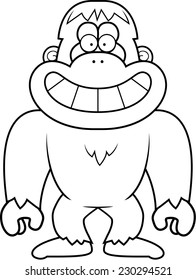 A cartoon illustration of a bigfoot grinning.