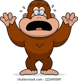 A cartoon illustration of a bigfoot panicking.