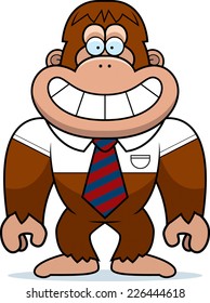 A cartoon illustration of a bigfoot in a tie.