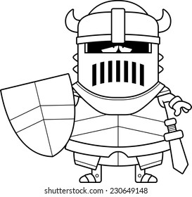 A cartoon illustration of the black knight looking sad.
