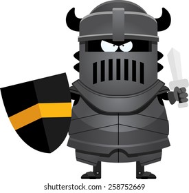 A cartoon illustration of the black knight looking angry.