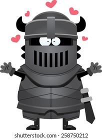 A cartoon illustration of the black knight ready to give a hug.