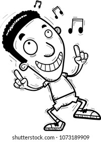 A cartoon illustration of a black man dancing.