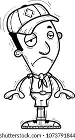 A cartoon illustration of a black man scout looking sad.