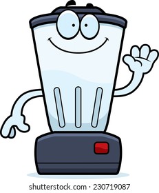 A cartoon illustration of a blender waving.