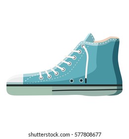 Cartoon illustration of blue boot vector icon for web