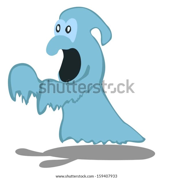 caricatura fantasma azul