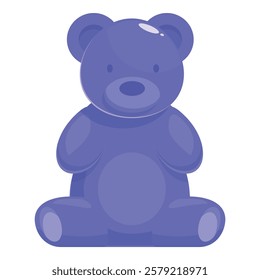 Cartoon illustration of a blue gummy bear sitting down