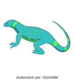 Cartoon illustration of blue lizard vector icon for web