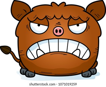 A cartoon illustration of a boar looking angry.