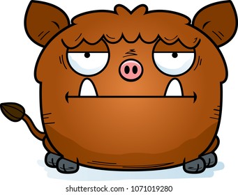 A cartoon illustration of a boar looking bored.