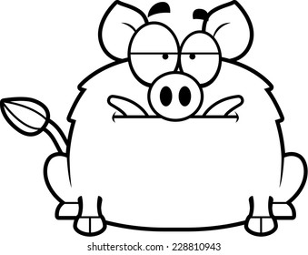 A cartoon illustration of a boar looking bored.