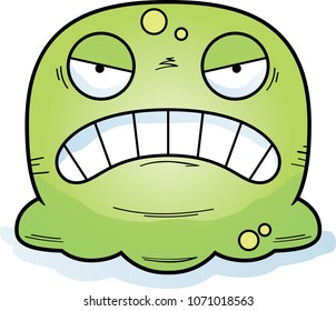 A cartoon illustration of a booger looking angry.