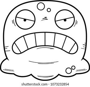 A cartoon illustration of a booger looking angry.