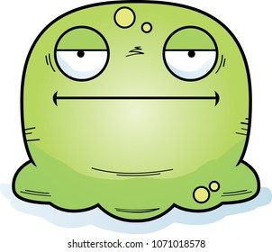 A cartoon illustration of a booger looking bored.