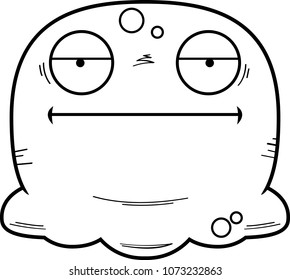 A cartoon illustration of a booger looking bored.