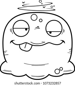 A cartoon illustration of a booger looking drunk.