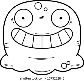 A cartoon illustration of a booger looking happy.