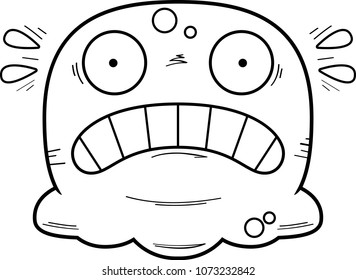 A cartoon illustration of a booger looking scared.