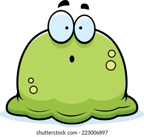 A cartoon illustration of a booger looking surprised.