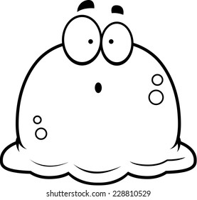 A cartoon illustration of a booger looking surprised.