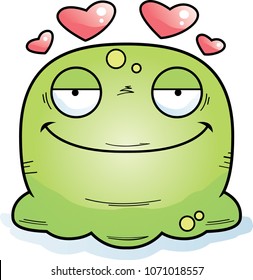 A cartoon illustration of a booger in love.