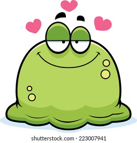 A cartoon illustration of a booger in love.